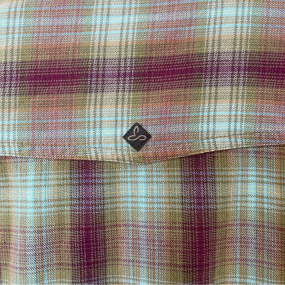 PrAna Size Small Plaid Button Up Long Sleeve Shirt - Picture 4 of 7